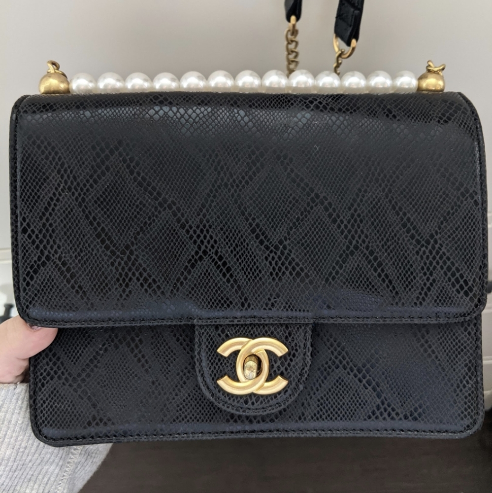 Repurposed Crossbody Pearl Designer Bag